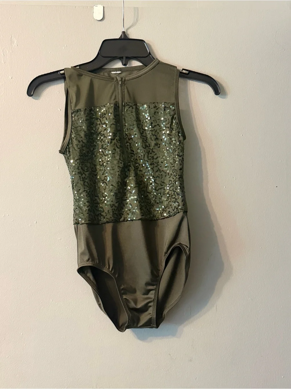 Sparkling Emerald Green Girls Dance Leotard